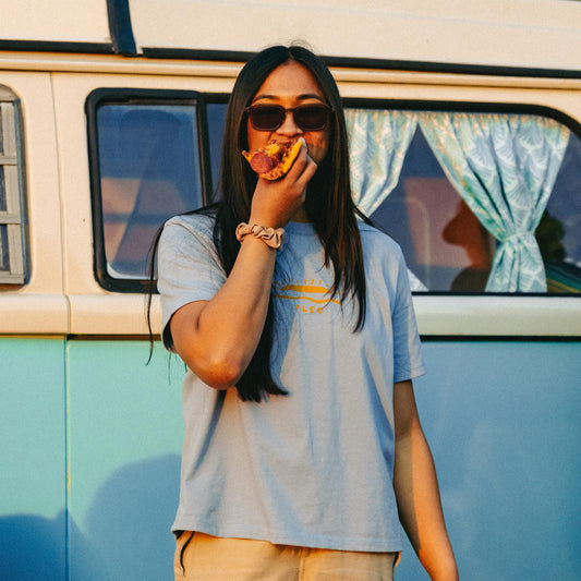 Boxy retro surf womens crop tee