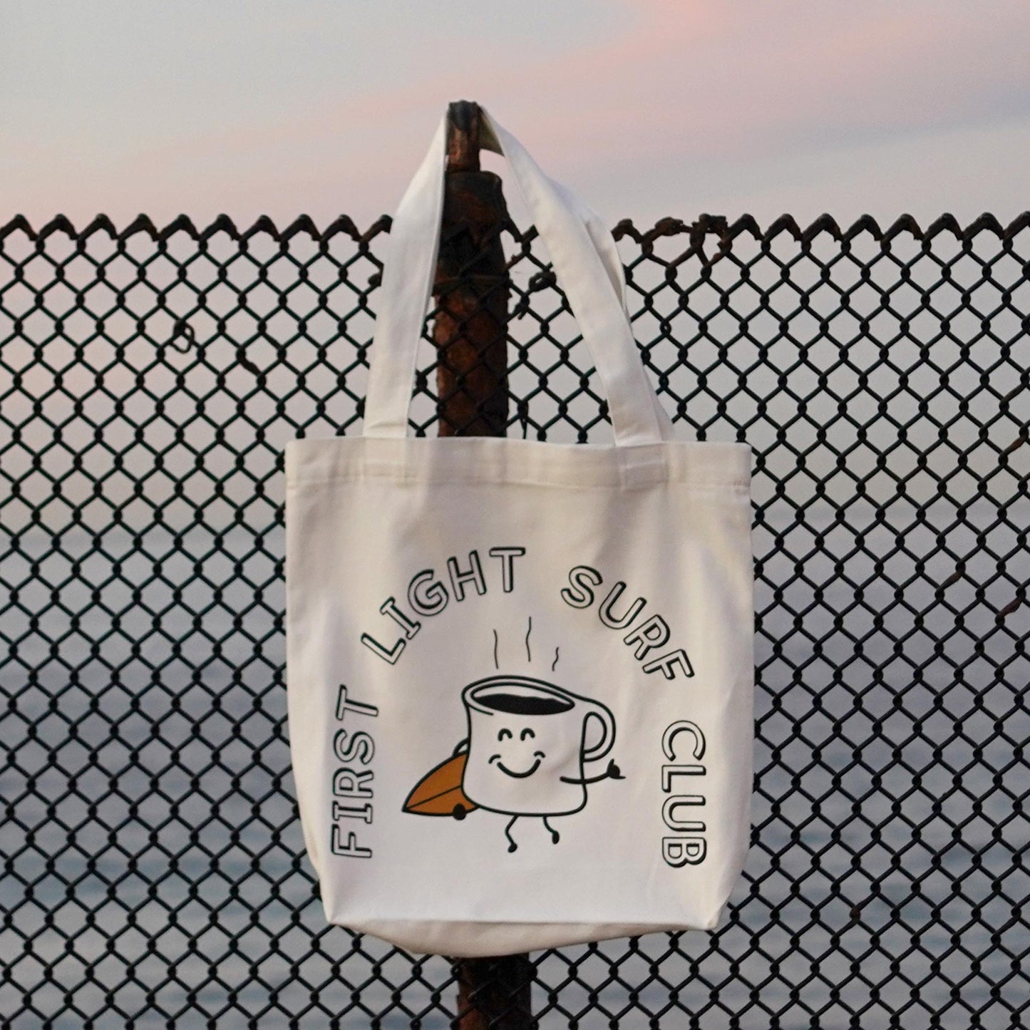 First Light Surf Club Beach Tote Bag