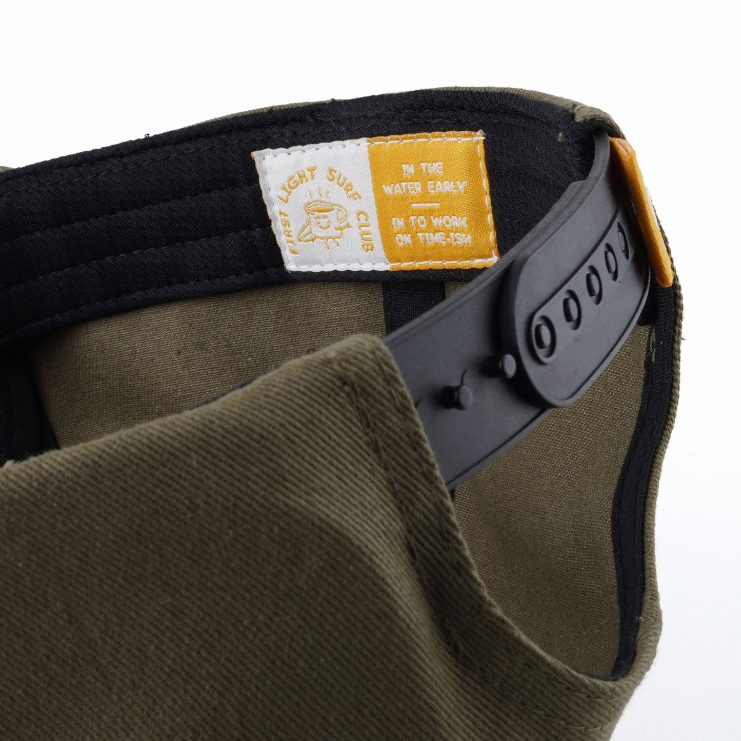 First Light Surf Club Olive 5 Panel Unstructured Snapback Hat With Patch