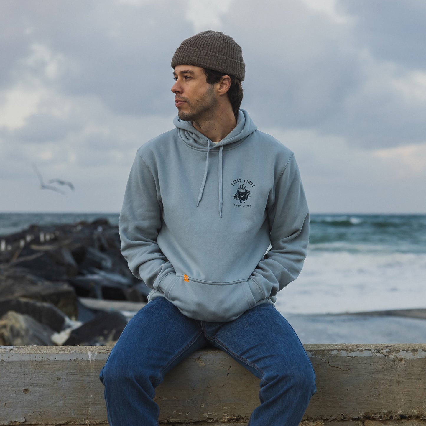 dawn patrol hoodie smoke blue grey